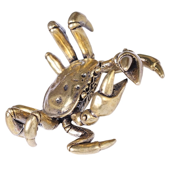DRAFIDEEP 1Set Copper Crab Statue Mini Crab Sculptures for Living Room Bedroom Study 5.5x5.3x3.3in