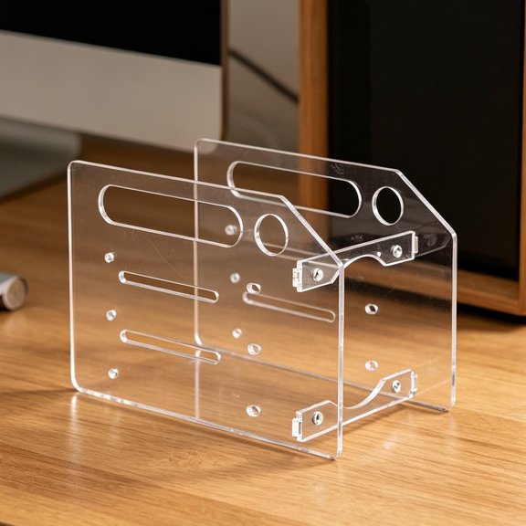 DRAFIDEEP 1Set External Hard Drive Rack Organizer Clear Acrylic 3 Layers Tool Free Assembly