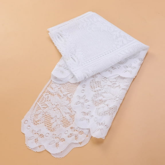 DRAFIDEEP 1Set Kitchen Curtain Sheer Tier White Polyester for Window Dressing 160x60cm