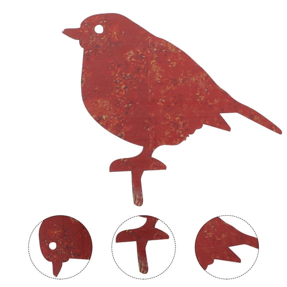DRAFIDEEP 1Set Metal Bird Shaped Garden Decoration 13.8X4.4in