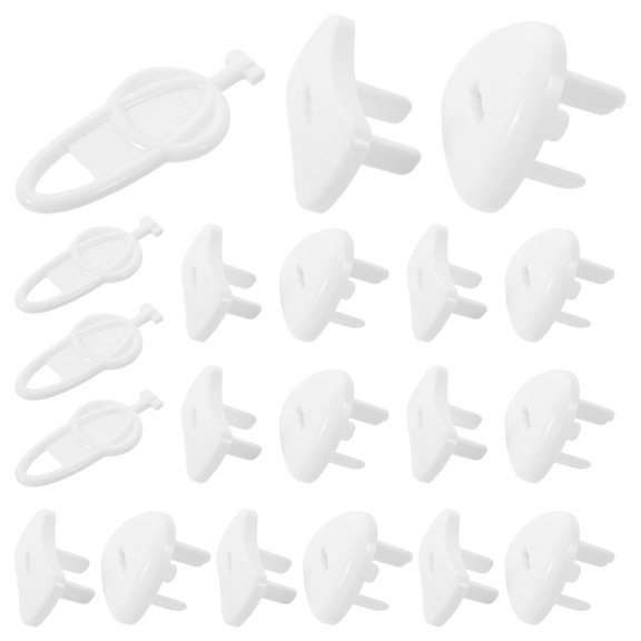 DRAFIDEEP 1Set Outlet Plug Covers White Plastic Outlet Protection Caps with Smooth Rounded Design