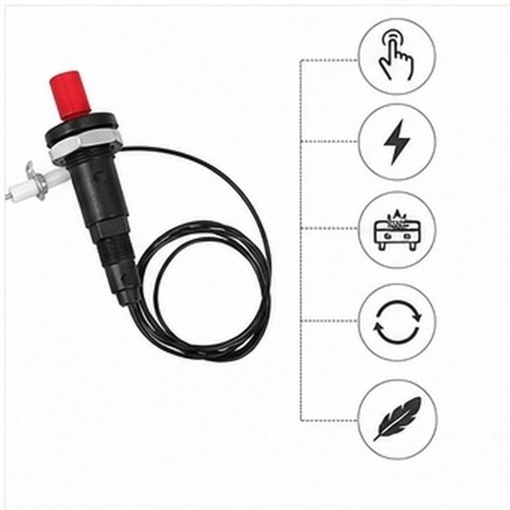 DRAFIDEEP 1Set Push Button Gas Outlet Igniter in Black Metal for Grill