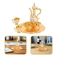 thumbnail image 1 of DRAFIDEEP Royal Chalices Set with 4 Elegant Embossed Metal Goblet Cups and Matching Serving Tray for Special Occasions, 1 of 6