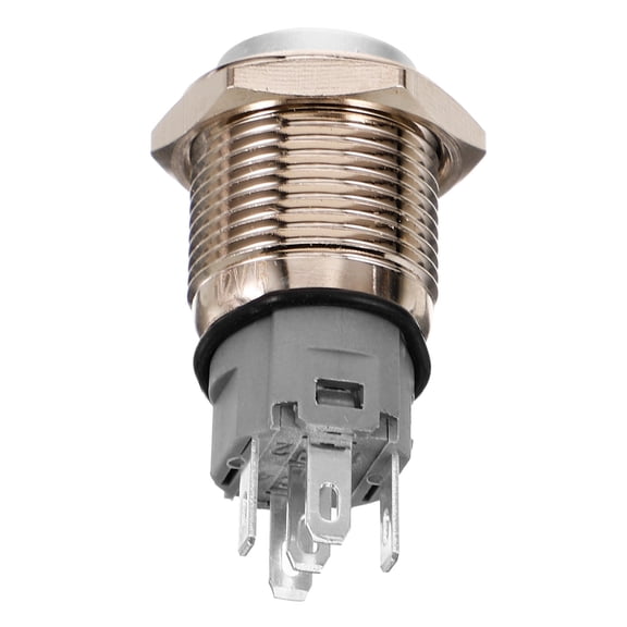 DRAFIDEEP 1Set Silver Copper Push Button Switch for Motorcycle Modification in Outdoor Use 3.40X1.70X1.70CM