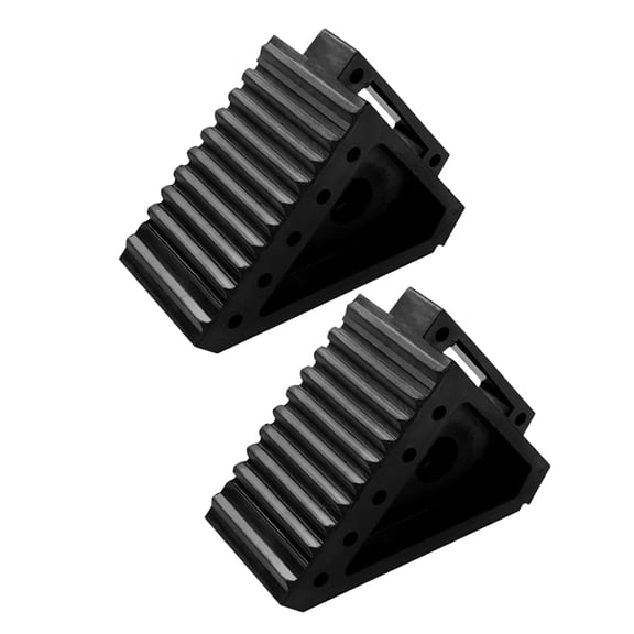 DRAFIDEEP 2 Pack Rubber Wheel Chock Black NonSlip Car Parking Block Durable Tire Stop for Trucks and Trailers