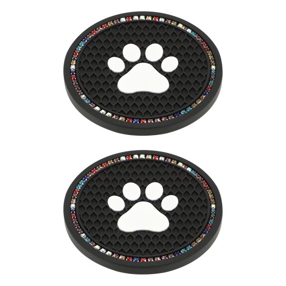 DRAFIDEEP 2 Pcs Car Cup Mat PVC Vintage Square Anti-scratch Coaster