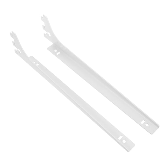 OUNONA 2Pcs White Metal Shelf Rod Brackets for Home Use Heavy Duty Cold Rolled Steel Support