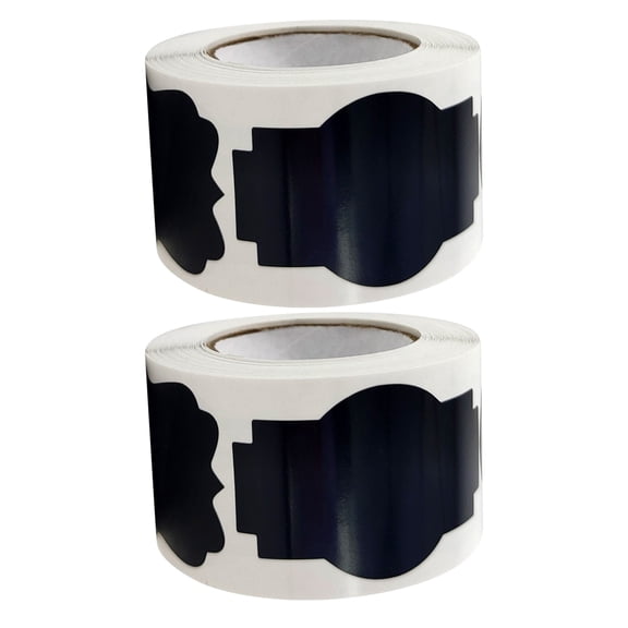 DRAFIDEEP 2 Rolls Various Shapes Labels Black Chalkboard Labels For Containers In Home Use