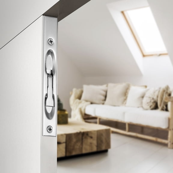 DRAFIDEEP 2 Sets Door Lock Bolt Flush Bolt Stainless Steel Silver Discreet Design for Double Door