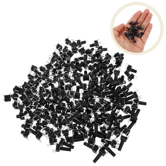 DRAFIDEEP 200 Pcs Breadboard Switches Black Plastic Assortment for Instantaneous Response and Repairs