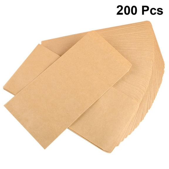 DRAFIDEEP 200Pcs Kraft Envelope Light Brown Paper for Letter Use Classic Retro Style