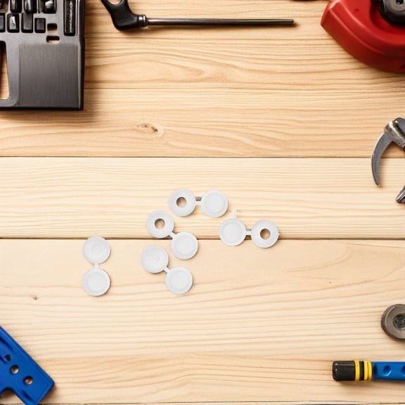DRAFIDEEP 200Pcs White Plastic Screw Caps for Furniture and Cabinet Screw Hole Decoration