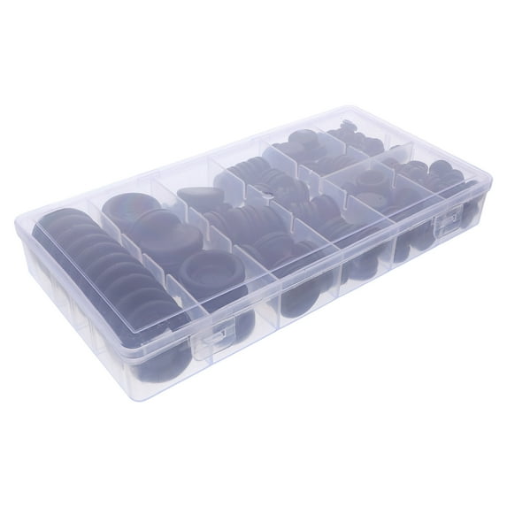 OUNONA Rubber Grommets, Black, Single Sided, Stable Sealing, Easy Installation 200Pcs