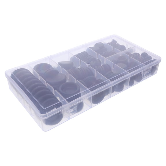 OUNONA 200Pcs Black Rubber Grommets Wire Protectors Kit Single Sided Durable for Home Wiring