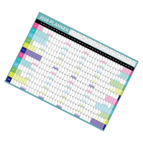 DRAFIDEEP 2026 Year Wall Calendar Large Printable Planner Poster with Minimalist Writable Layout