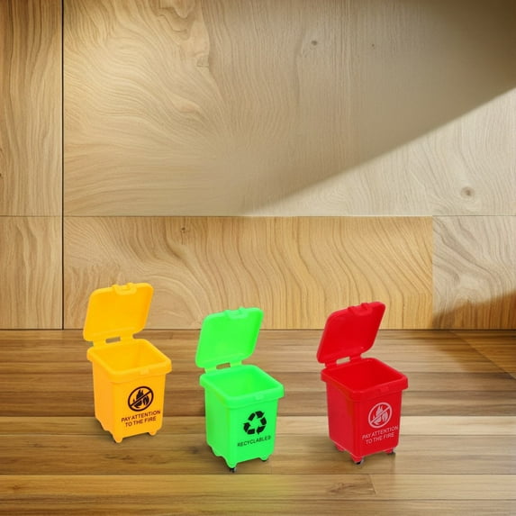 OUNONA 20PCS Mini Trash Can Storage Bins for Birthday Party Favors, Assorted Colors Plastic Containers