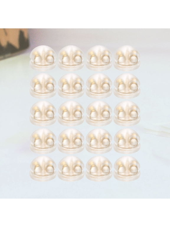 20 Pieces Flexible Silicone Golden Earring Backs Comfortable Safety Stoppers for Post and Hook Earrings