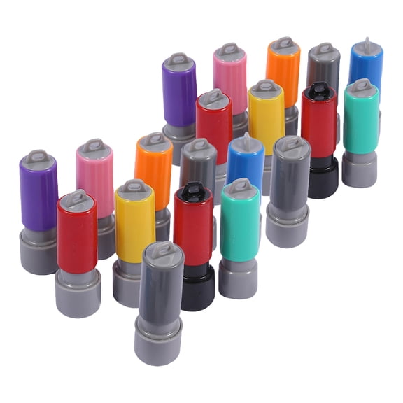 DRAFIDEEP 20Pcs Round Plastic Seal Cases for DIY Stamp Making Assorted Colors Easy to Carry and