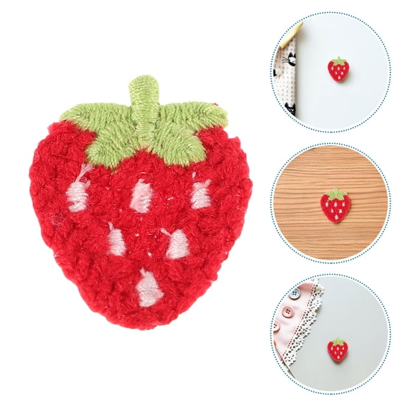 DRAFIDEEP 20-Piece Strawberry Embroidered Applique Fabric Patches, Sew- Craft Decor for Clothes, Jackets, Bags, Hats