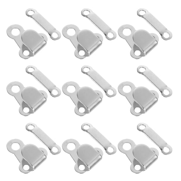 DRAFIDEEP 20pcs Hook and Eye Closure for Pant Waist Silver Metal Fastening General Consumers