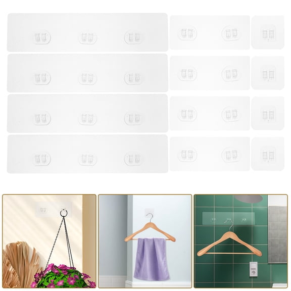 DRAFIDEEP 21Pcs Acrylic Clear WallMounted Hooks Removable For Bathroom Kitchen Homeowners Decor