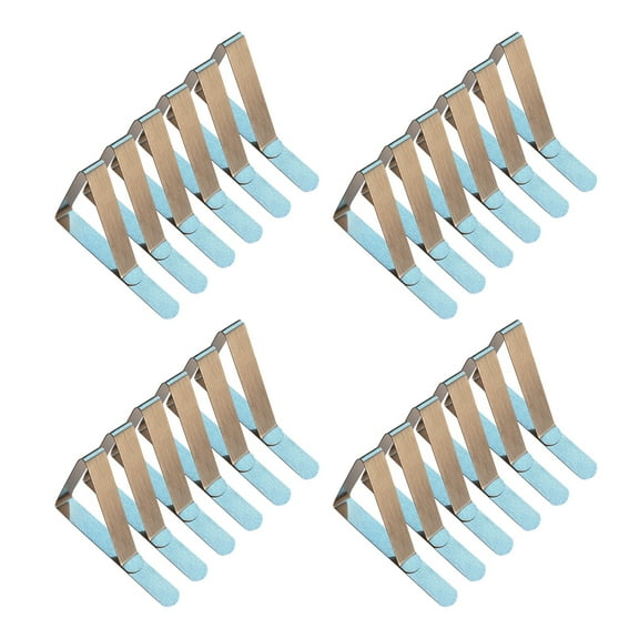 DRAFIDEEP 24Pcs Silver Stainless Steel Tablecloth Fasteners Triangle Shaped for Home Users and Event Planners