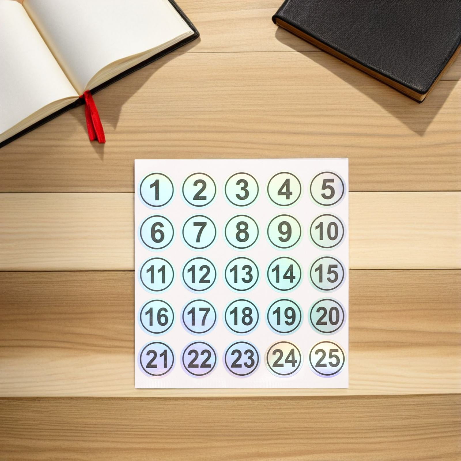 DRAFIDEEP 25Pcs Consecutive Number Stickers for Identification Multi ...