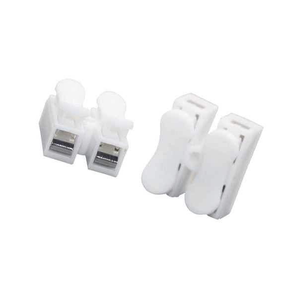 DRAFIDEEP 26Pcs Dual Row Terminal Block Connectors White Wire Crimp for Electrical Control in 0.8x0.7x0.5in
