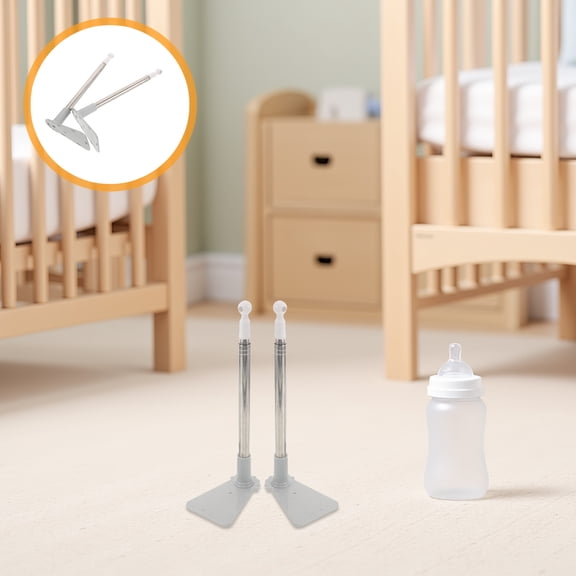 DRAFIDEEP Stainless Steel Mosquito Net Stand Holder No Drill Plated Silver for Bed