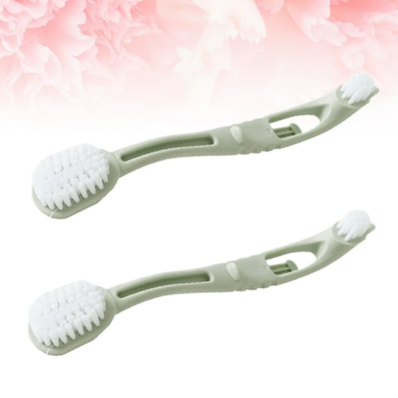 DRAFIDEEP 2-Pack Anti- Laundry Brushes with Handles, Double-Headed for Shoes, Clothes, and Household Cleaning