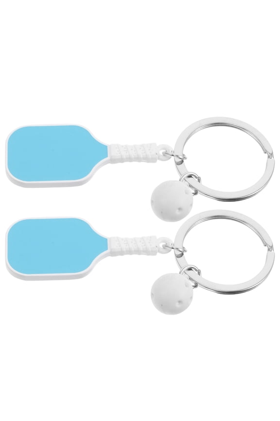 Durable Blue Zinc Alloy Pickleball Keychain Stylish Accessory for Keys