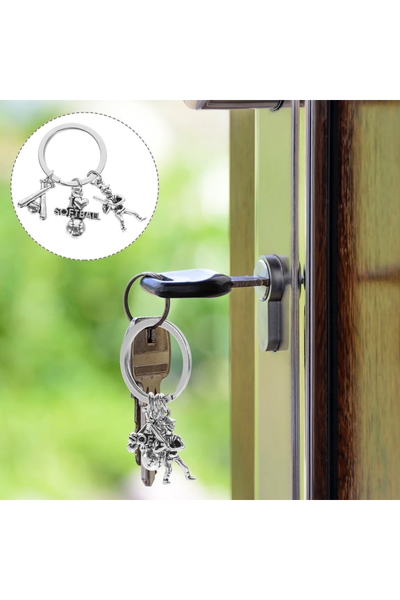 2Pcs Baseball Keychain Metal Pendant Key Rings for Sports Fans Elegant Zinc Alloy Bag Hanging Decoration