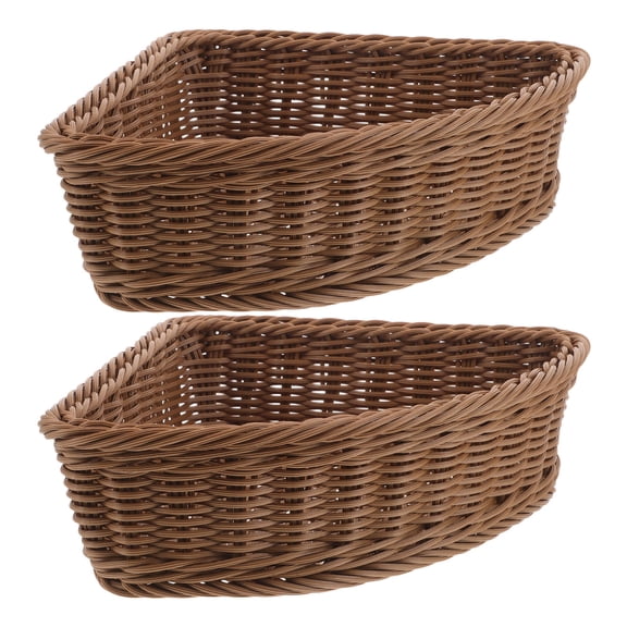 DRAFIDEEP 2Pcs Coffee Triangular Corner Storage Baskets for Versatile Home Organization