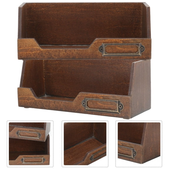 DRAFIDEEP Trading Card Storage Box Wood Organizer 2Pcs