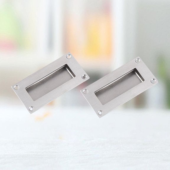 DRAFIDEEP 2-Pack Stainless Steel Concealed Drawer Handles Rectangular Design for Home and Furniture Use