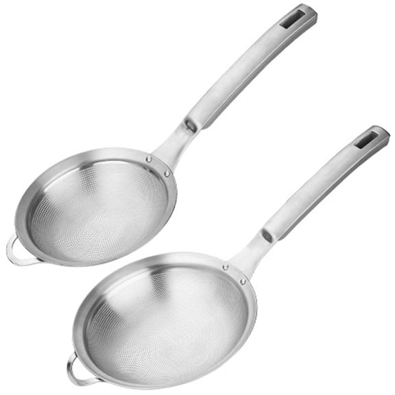 DRAFIDEEP Set of 2 Reusable Stainless Steel Food Strainers for Kitchen Cooking and Frying, Mesh Filters