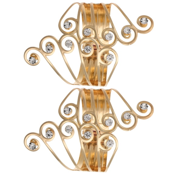 DRAFIDEEP 2-Pack Golden Metal Curtain Tieback Holders Clips for Living Room Window Drapery Accessories