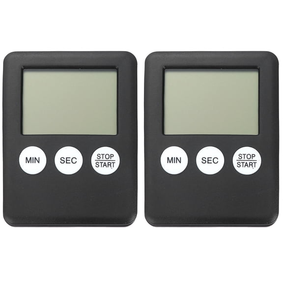 DRAFIDEEP 2Pcs Digital Cooking Timer Black with Stand for Baking Kitchen and Training