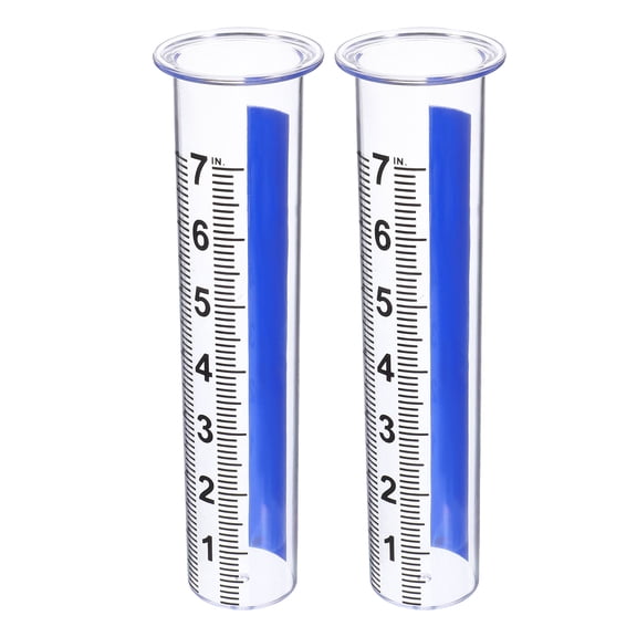DRAFIDEEP Set of 2 Plastic Rain Gauge Replacement Tubes for Accurate Outdoor Garden and Lawn Rainfall Measurement