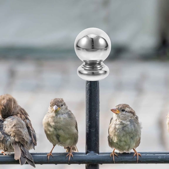 DRAFIDEEP 2Pcs Durable Stainless Steel Stair Railing Post Caps with Smooth Ball Finials for Safety