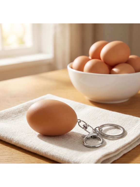 2Pcs Cute Easter Egg Keychain Alloy Pendant with Realistic Egg Design