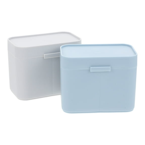 DRAFIDEEP 2Pcs Empty Plastic Nail Storage Box for Nail Art Supplies Gray Rectangular PP Manicure Box