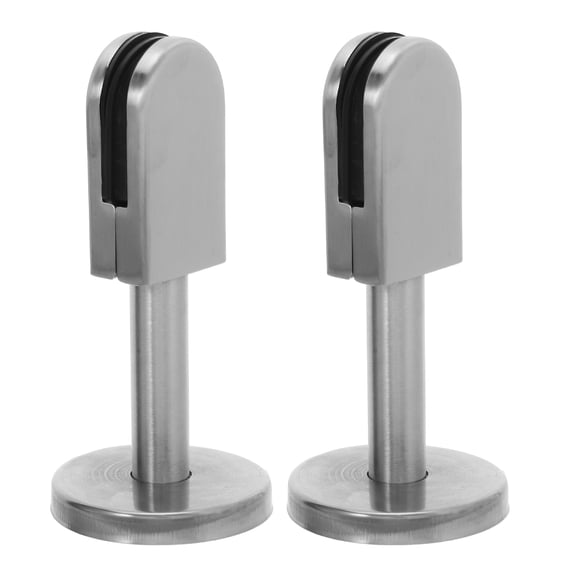 OUNONA 2Pcs Stainless Steel Glass Railing Clamps Sturdy Partition Brackets for Office and Residential Use