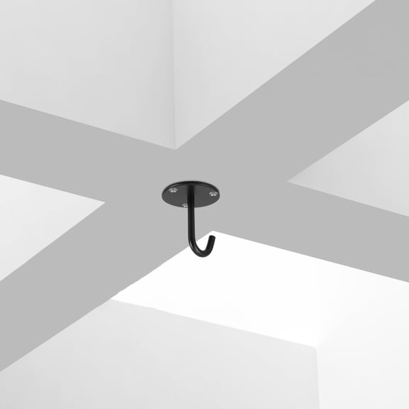 DRAFIDEEP 2-Pack Heavy Duty Black Stainless Steel Ceiling Hooks for Hanging Fans, Lights, and Multipurpose Use