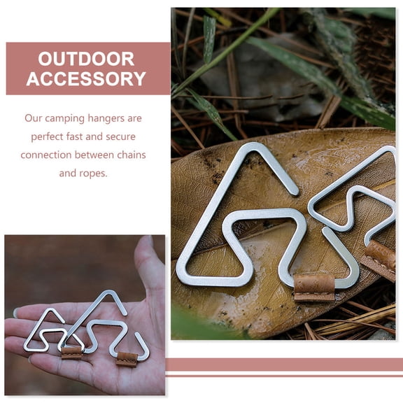 DRAFIDEEP Heavy Duty Stainless Steel Hangers Plated Silver for Outdoor Travel Mountaineering 2Pcs