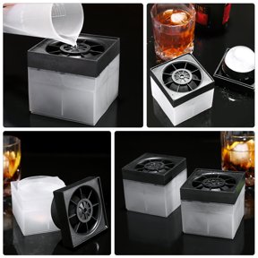 DRAFIDEEP 2-Pack Ice Ball Molds with Lids, Premium Plastic Sphere Ice Cube Tray for Home Bar, Cocktails, Kitchen Use