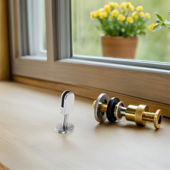 OUNONA 2Pcs Adjustable Stainless Steel Glass Shelf Clamps with Fish Mouth Design for Partitions