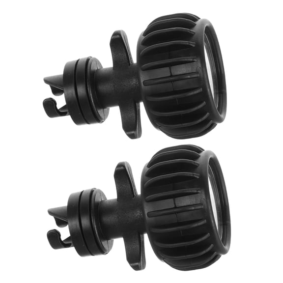 OUNONA Inflating Pump with Pressure Gauge 2-Pack Black PVC Air Pump for Boat Tires and Inflatables