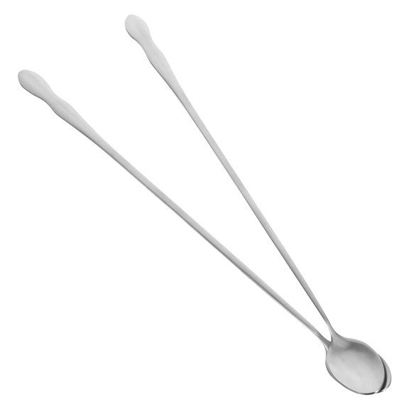 DRAFIDEEP 2Pcs Metal Stirring Spoons Stainless Steel with Extended Handle for Kitchen Use