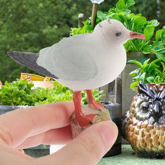 DRAFIDEEP 2Pcs Multi-Colored Plastic Seagull Statue Bird-Shaped Nautical Style Garden Ornament 9.0*7.0*3.0In